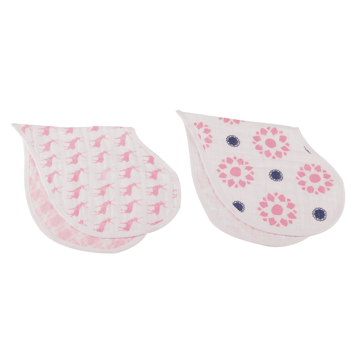 Pop of Pink Cotton Heart Bibs 2PK - The Little Big Store