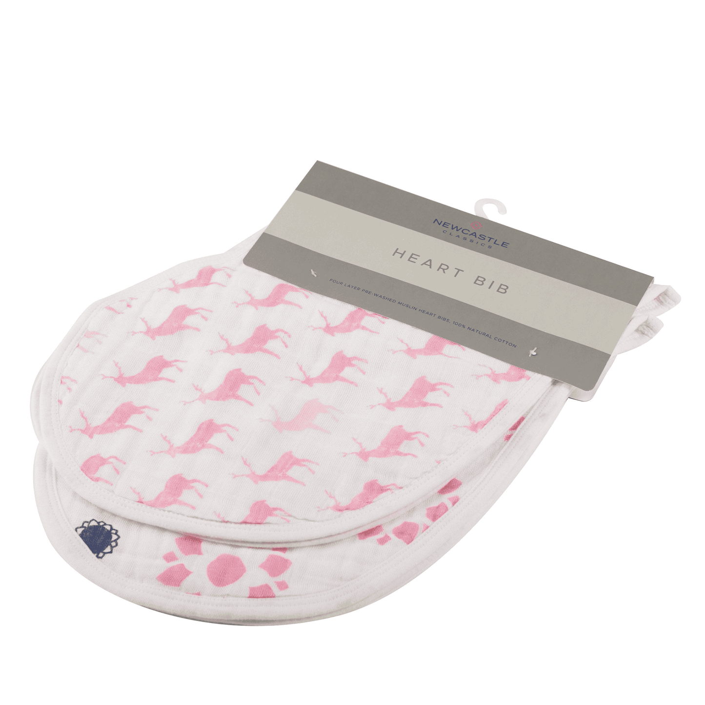 Pop of Pink Cotton Heart Bibs 2PK - The Little Big Store