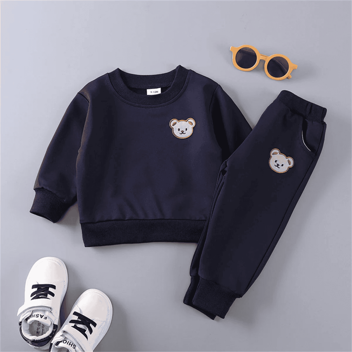 Cotton tracksuit set 2 pcs sweatshirt and trousers for Little Bear children - The Little Big Store