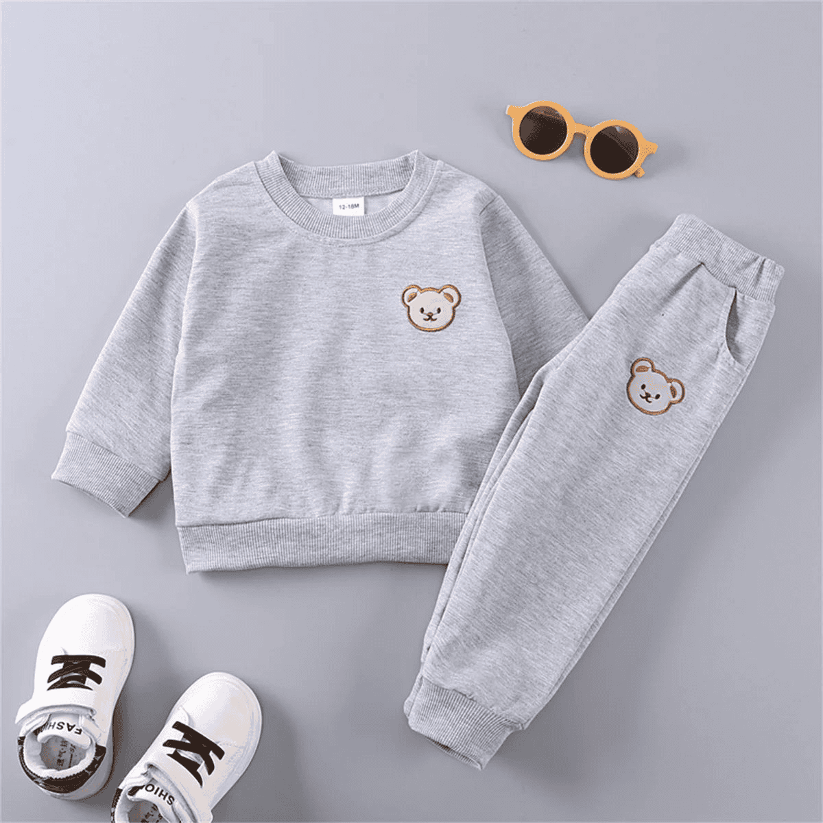 Cotton tracksuit set 2 pcs sweatshirt and trousers for Little Bear children - The Little Big Store