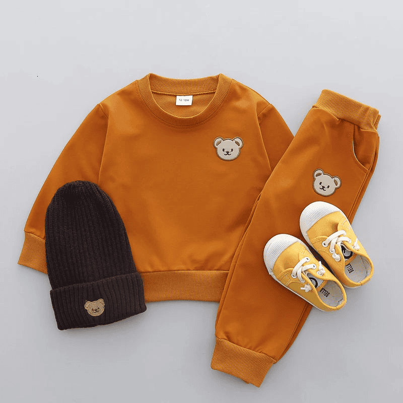 Cotton tracksuit set 2 pcs sweatshirt and trousers for Little Bear children - The Little Big Store
