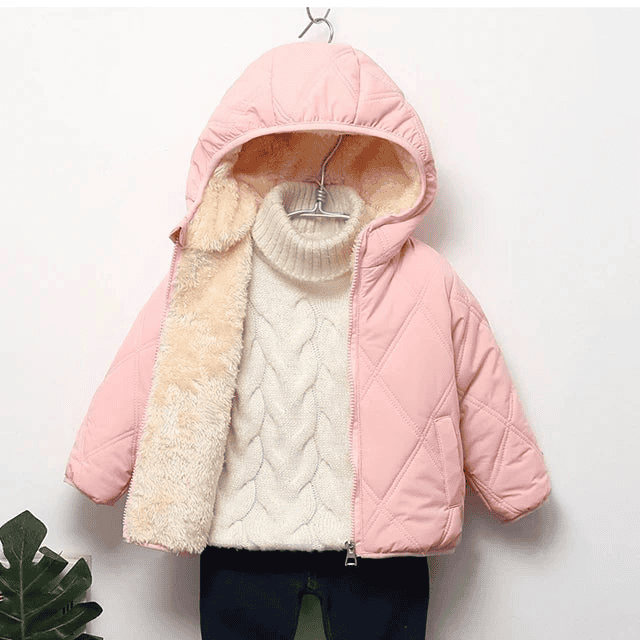 Multivariant Padded Jacket with Hood and Zip for Children - The Little Big Store