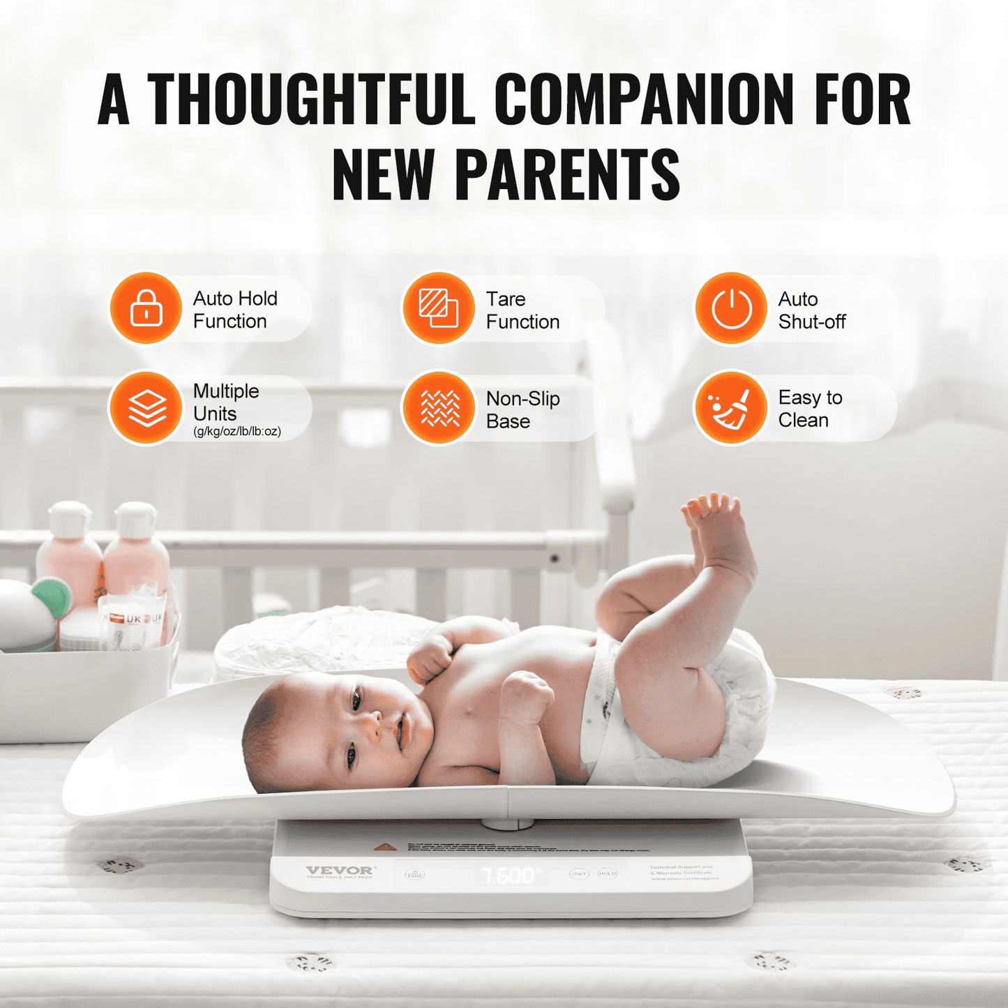 VEVOR Baby Scale Infant Weight Scale with Hold & Tare Function and 5 Units 66LBS - The Little Big Store