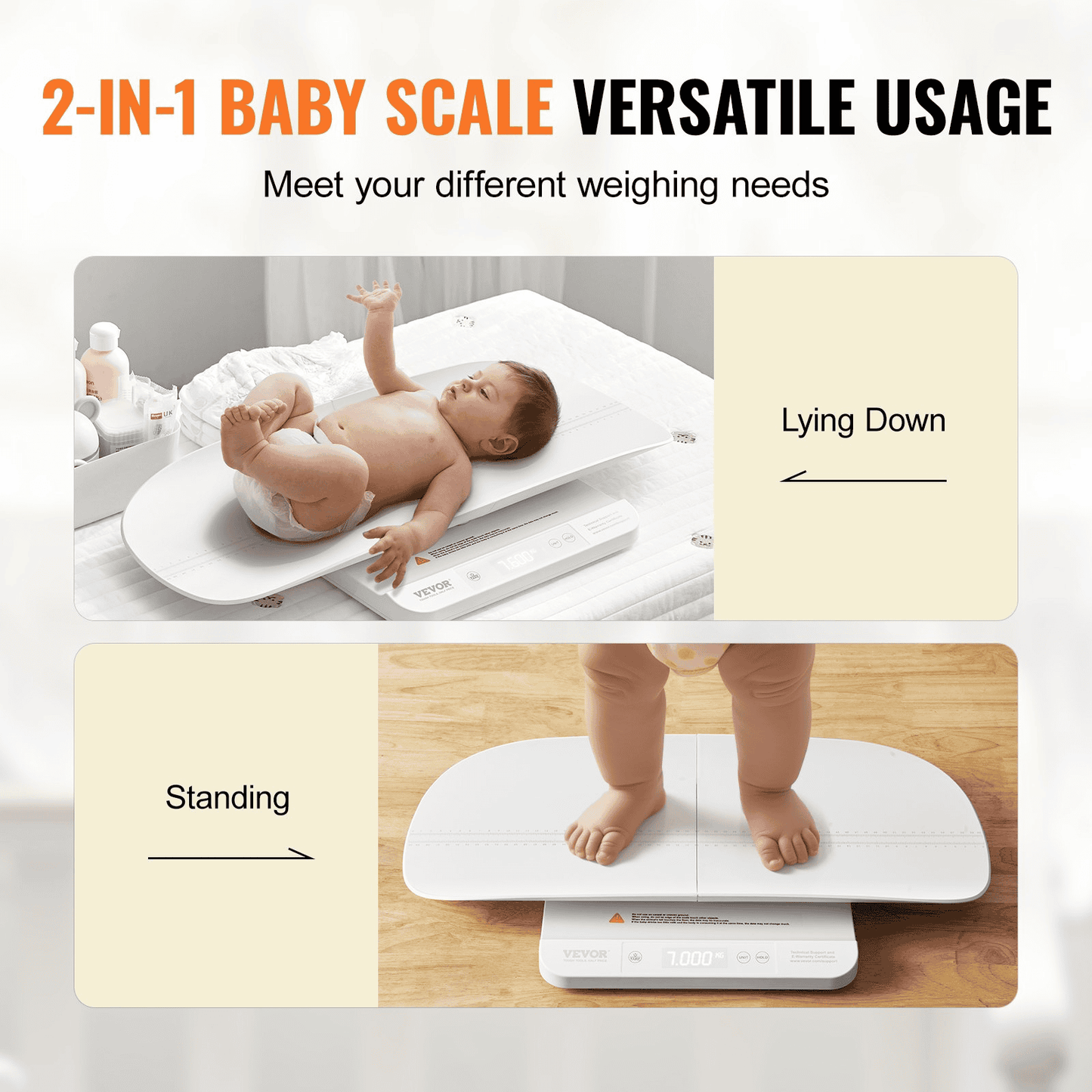 VEVOR Baby Scale Infant Weight Scale with Hold & Tare Function and 5 Units 66LBS - The Little Big Store