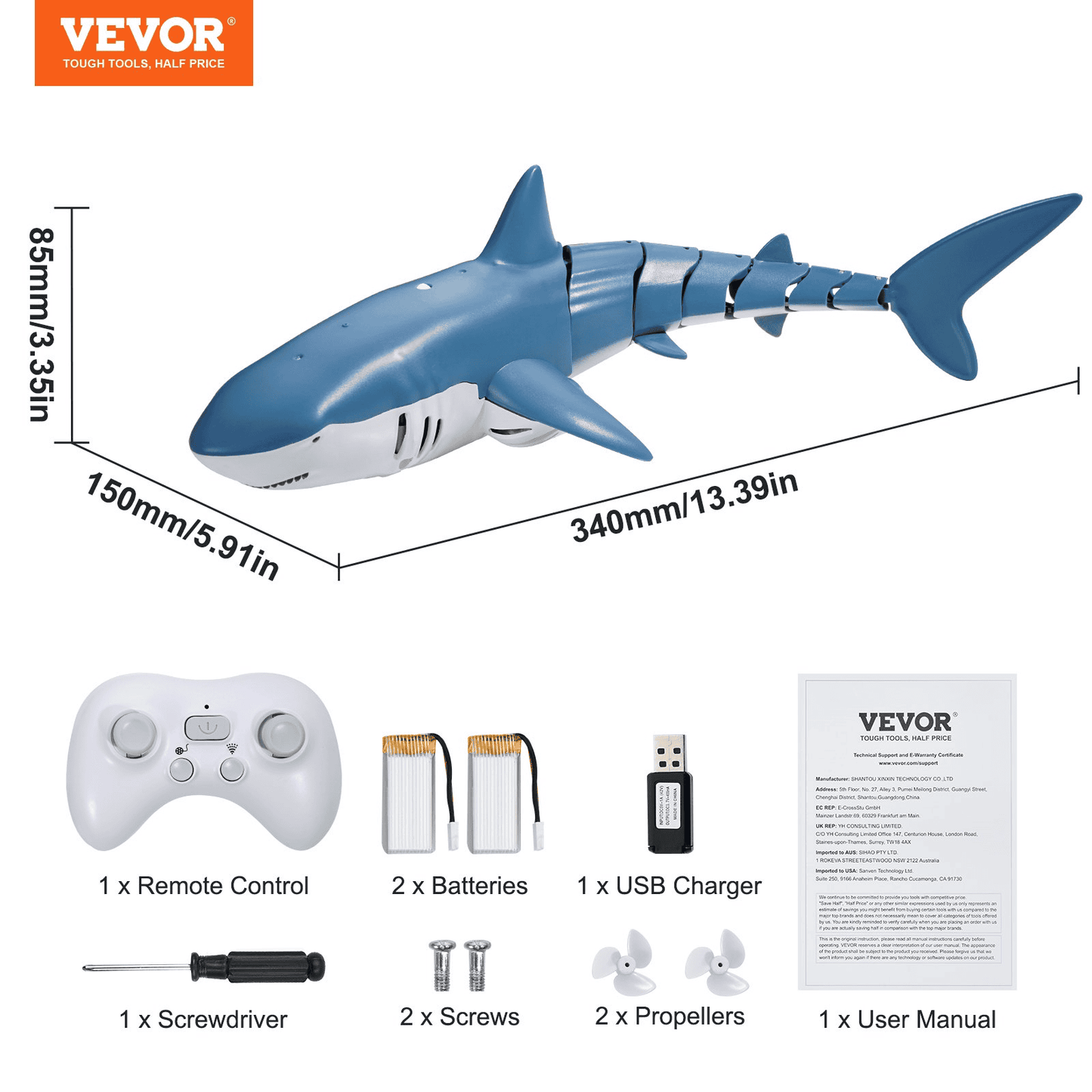 Remote Control Shark Toy 2.4 GHz High Speed RC Boat for Kids Adults Gift - The Little Big Store
