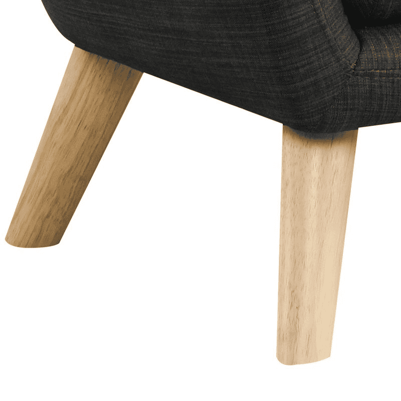 Fenix 19.5"W Gray Linen Kids Chair with Button Tufted Back and Wooden Legs - The Little Big Store