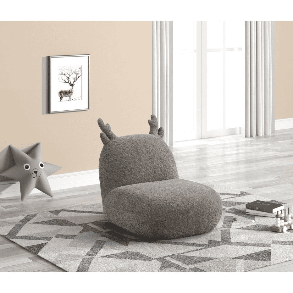 Weston 21.5"W Brown Chenille Deer-Shaped Kids Chair - The Little Big Store