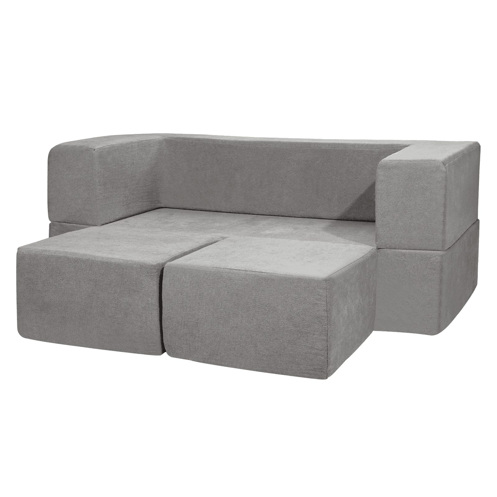 Kids Couch, 4Pcs Modular Kids Play Couch, Toddler Couch Sofa Bed, Kids Chair Seat Playroom Furniture, Child Sectional Sofa with Removable Cover for Kids Girls & Boys, Grey