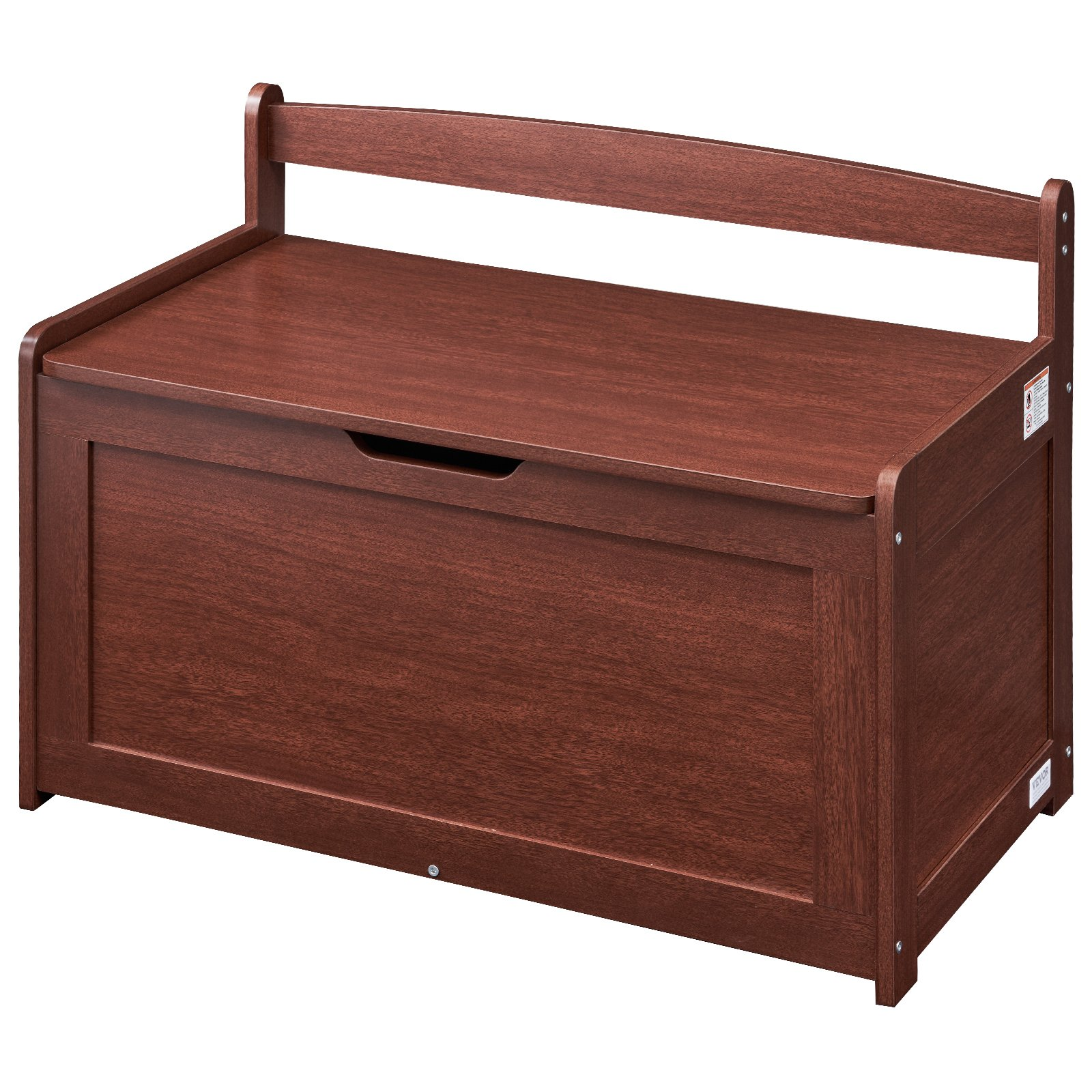 Wooden Toy Chest for Kids, Toddler Toy Storage Box with Flip-Top Lid and Safety Hinge, 32.68 x 17.91 x 24.02 Large Kids Storage Bench for Playroom, Bedroom, Living Room or Entryway, Cherry