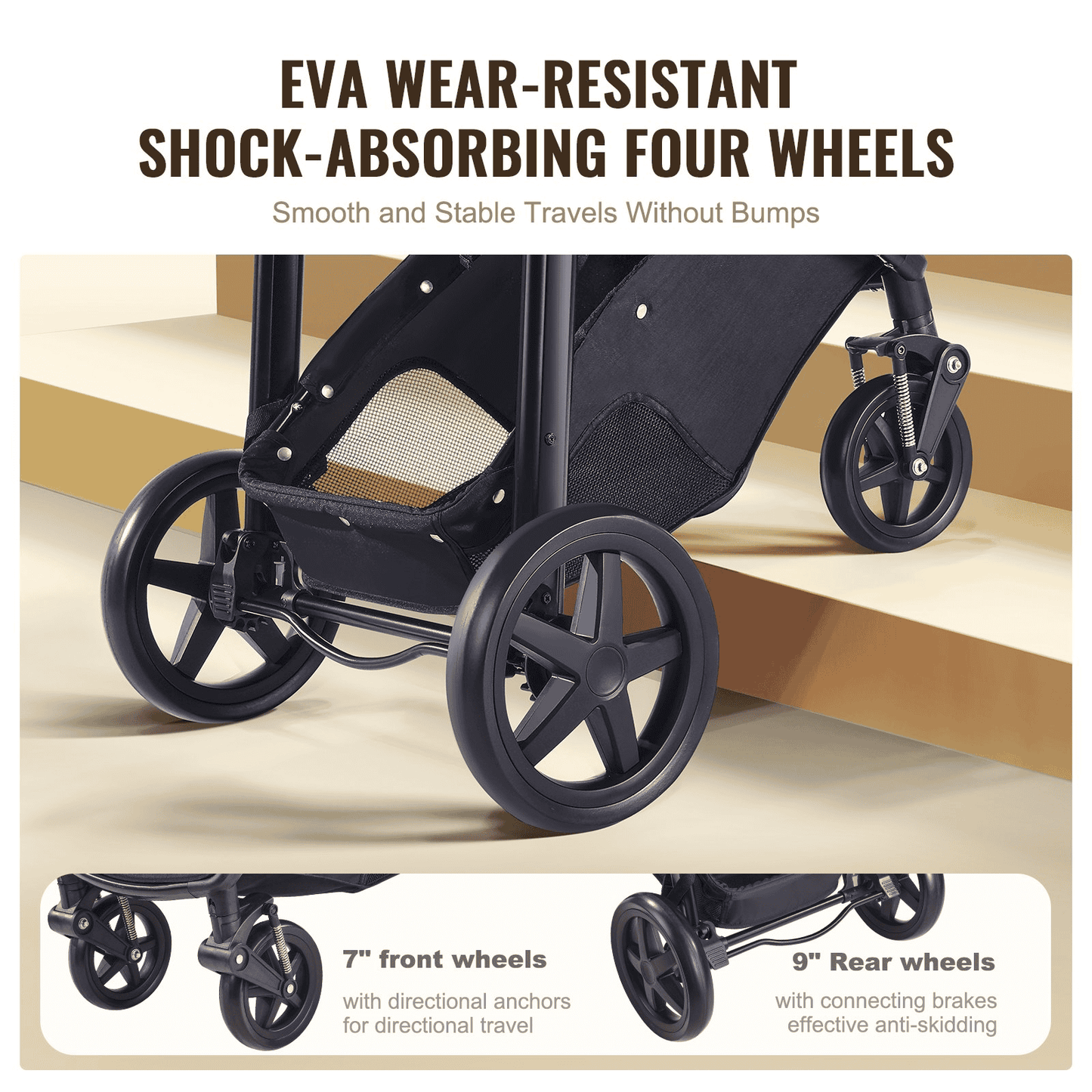 Stroller Travel System With Bassinet Playard Baby Combo Set 2-in-1 Black - The Little Big Store