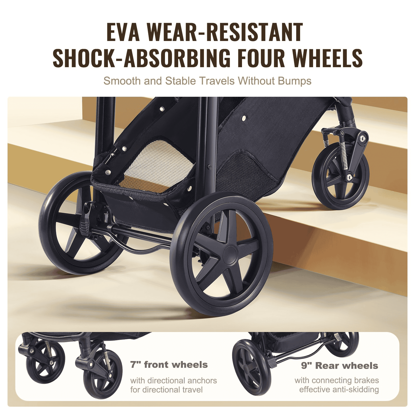 Stroller Travel System With Bassinet Playard Baby Combo Set 2-in-1 Black - The Little Big Store
