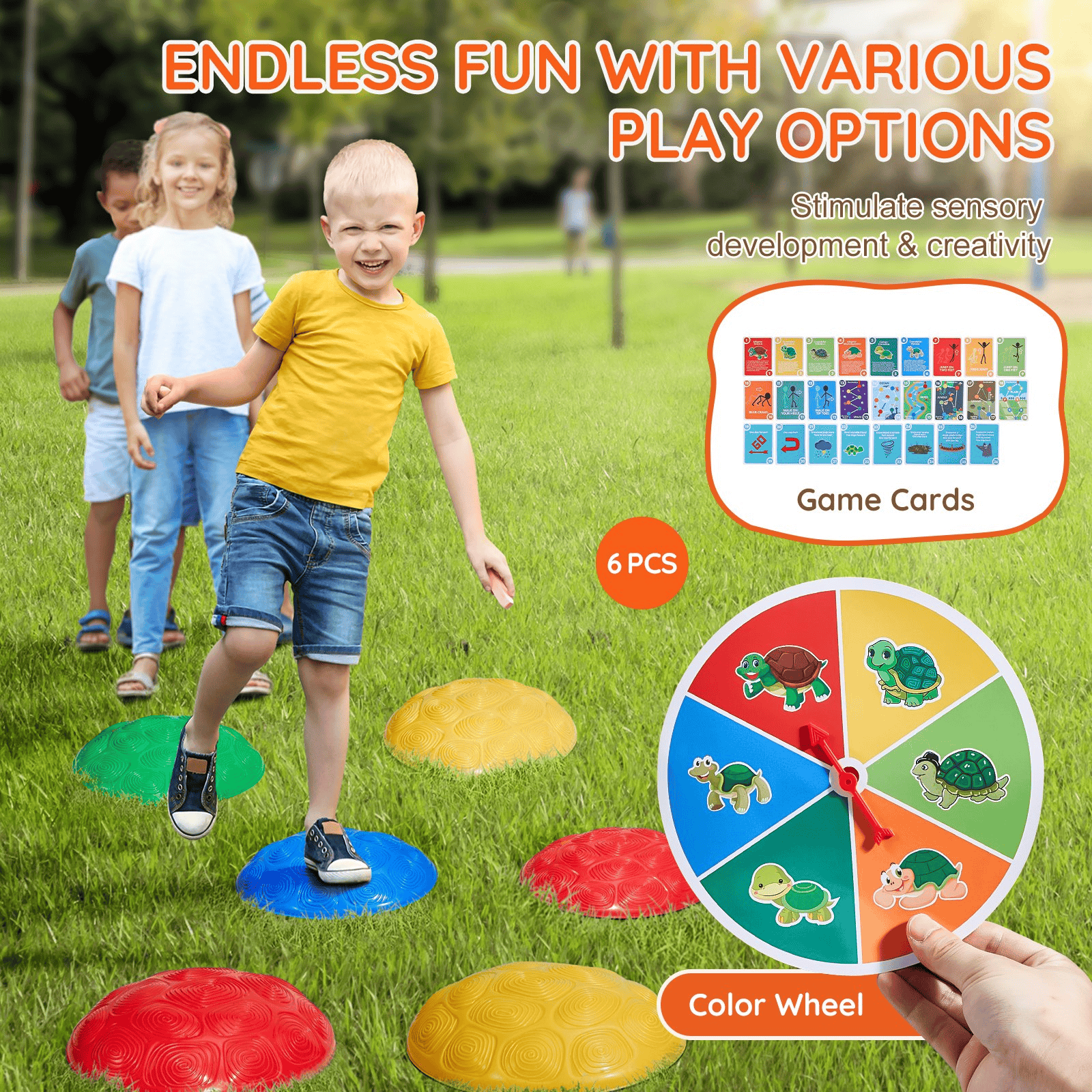 VEVOR Kids Balance Stepping Stones Sensory Obstacle Course 6 PCS Outdoor Indoor - The Little Big Store