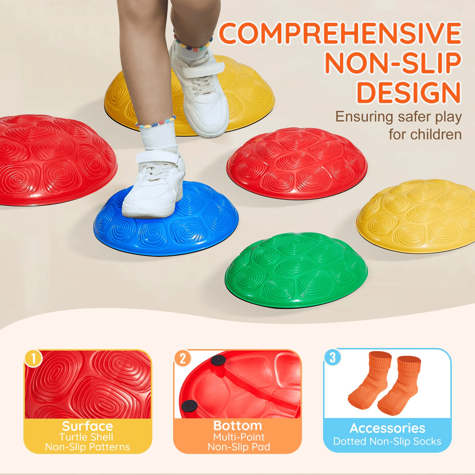 VEVOR Kids Balance Stepping Stones Sensory Obstacle Course 6 PCS Outdoor Indoor - The Little Big Store