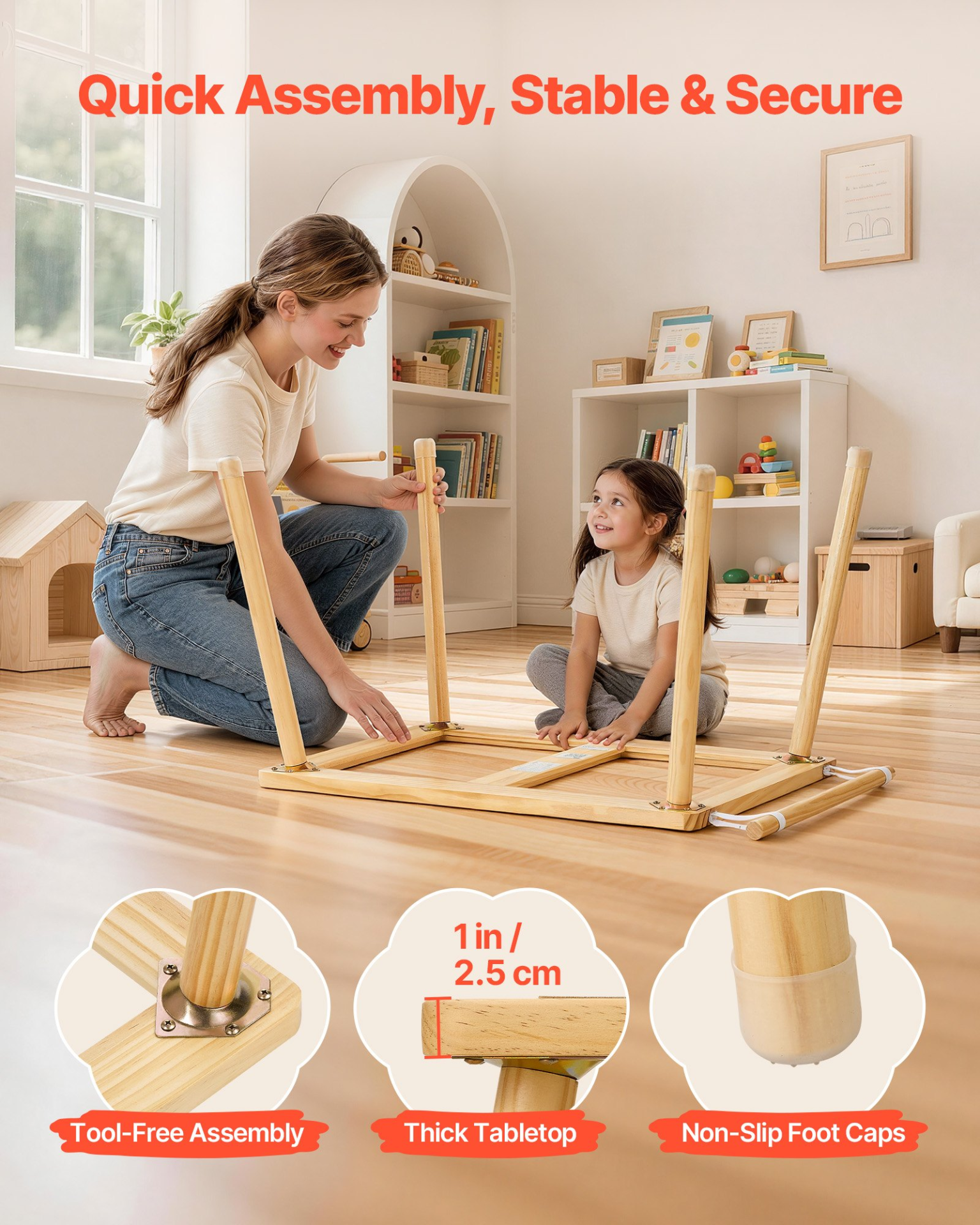 7-in-1 Wooden Sensory Table with 2 Stools & Storage