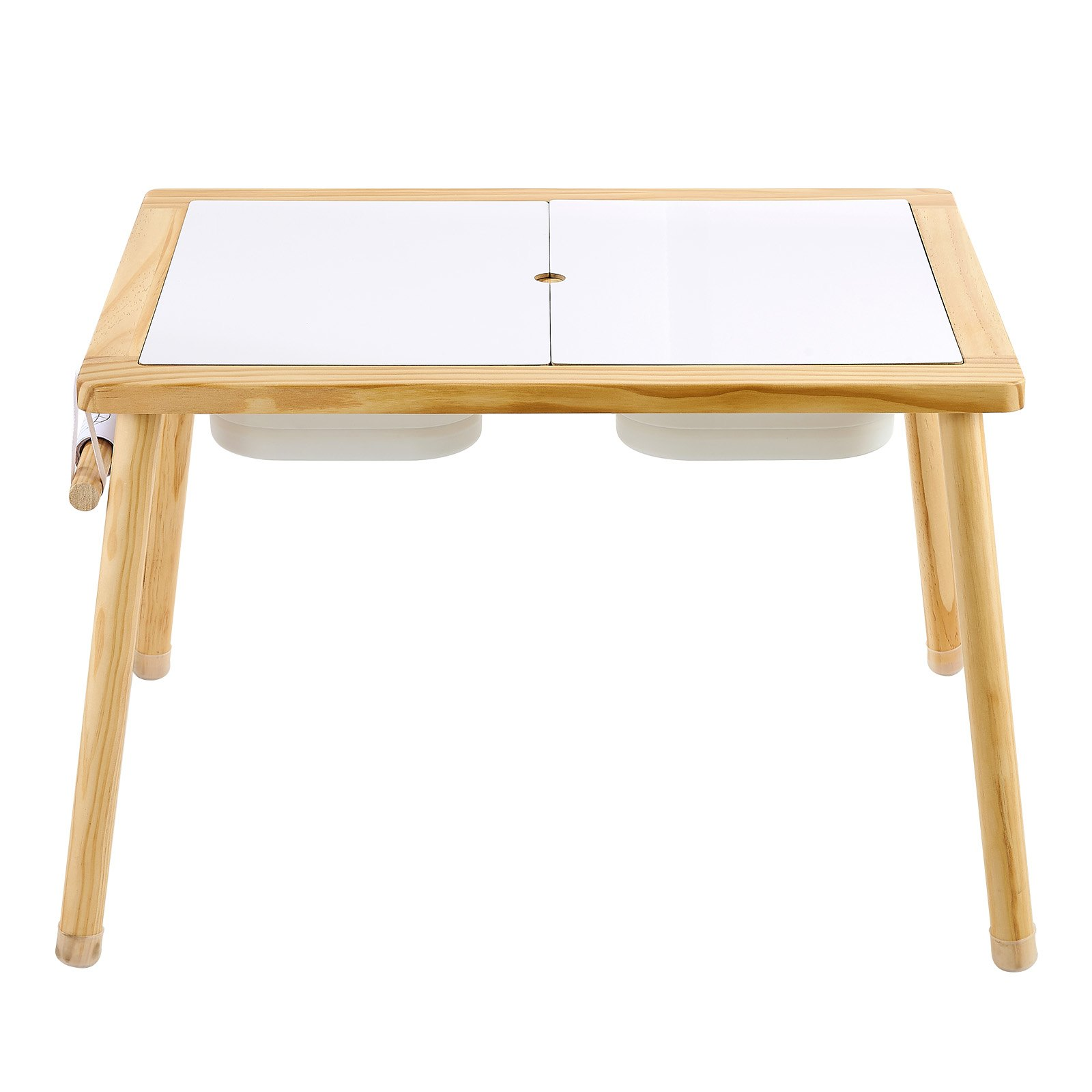 7-in-1 Wooden Sensory Table with 2 Stools & Storage