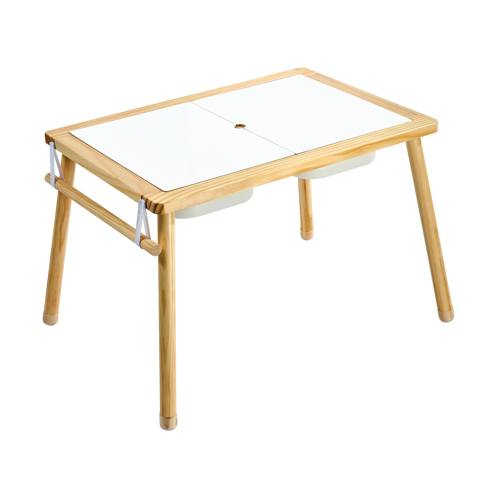 7-in-1 Wooden Sensory Table with 2 Stools & Storage
