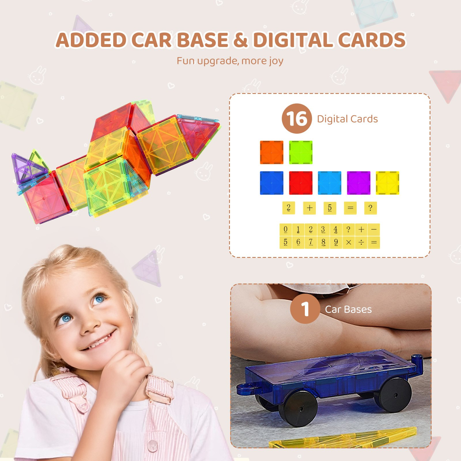 🧲 MagnaBuild™ 3D Tiles – 55-Piece Magnetic STEM Set for Kids 🏗️🎨