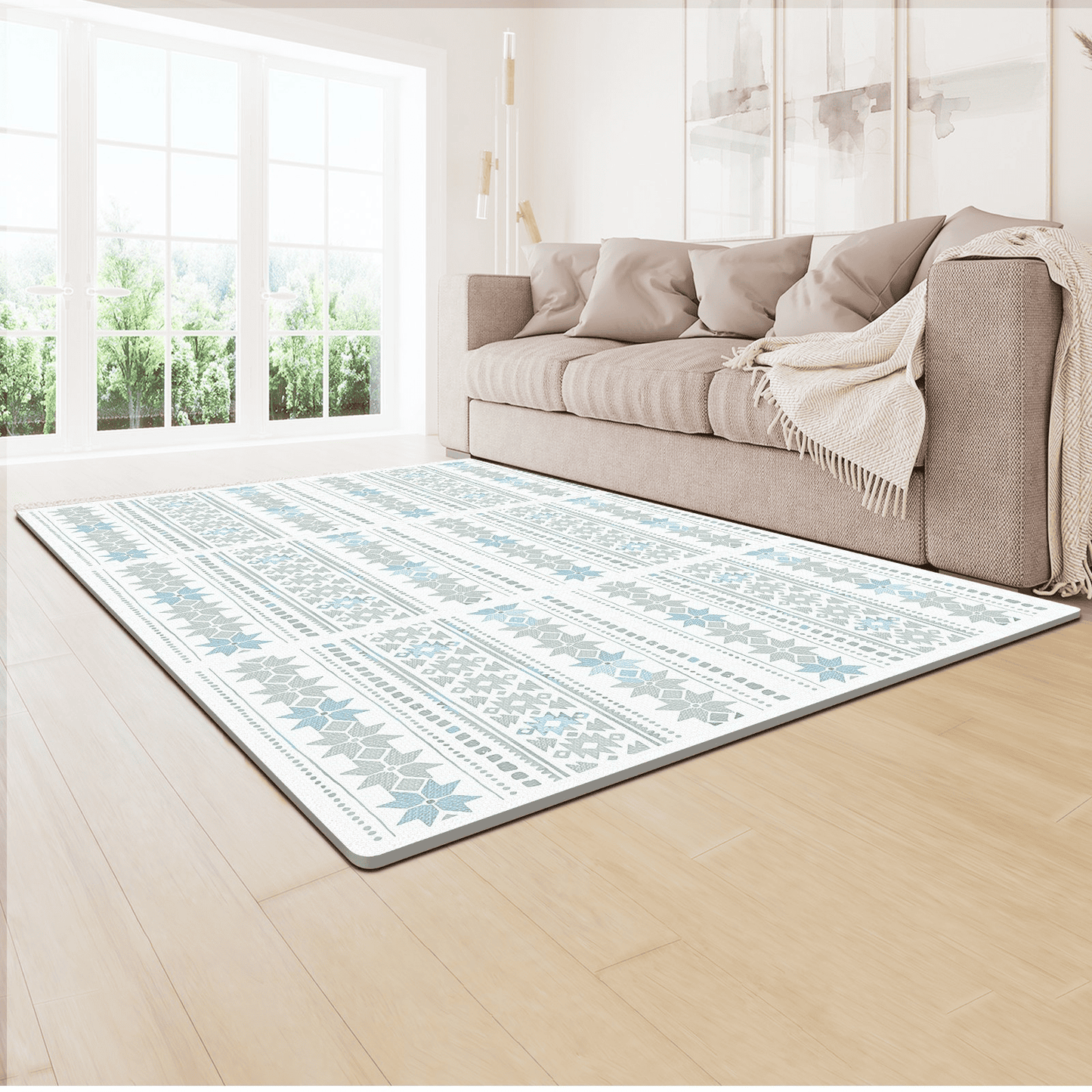 VEVOR Kids Foam Puzzle Floor Playmat 0.5 in 6 Pcs Interlocking EVA Soft Tiles - The Little Big Store