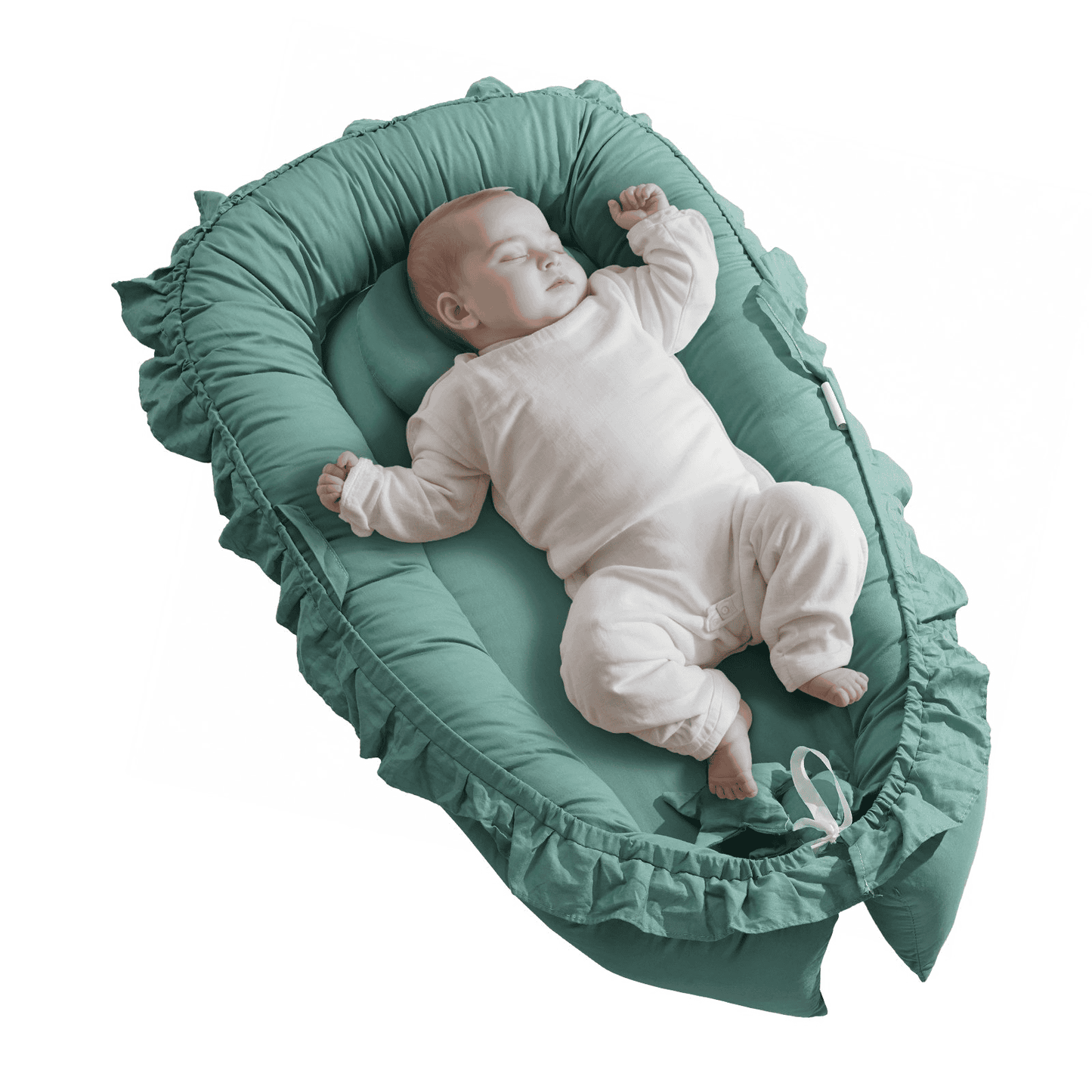 VEVOR Baby Infant Lounger 100% Cotton Soft Newborn Nest Sleeper with Headrest - The Little Big Store