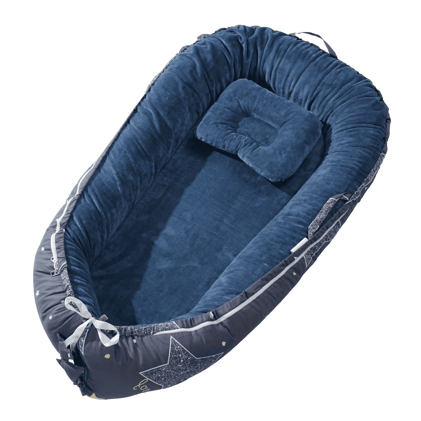 VEVOR Baby Infant Lounger 100% Cotton Soft Newborn Nest Sleeper with Headrest - The Little Big Store