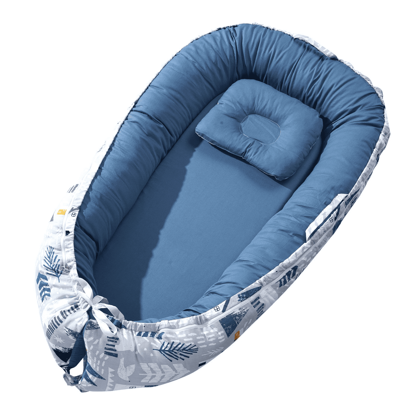 VEVOR Baby Lounger 100% Cotton Newborn Nest Sleeper with Headrest and 2 Covers - The Little Big Store