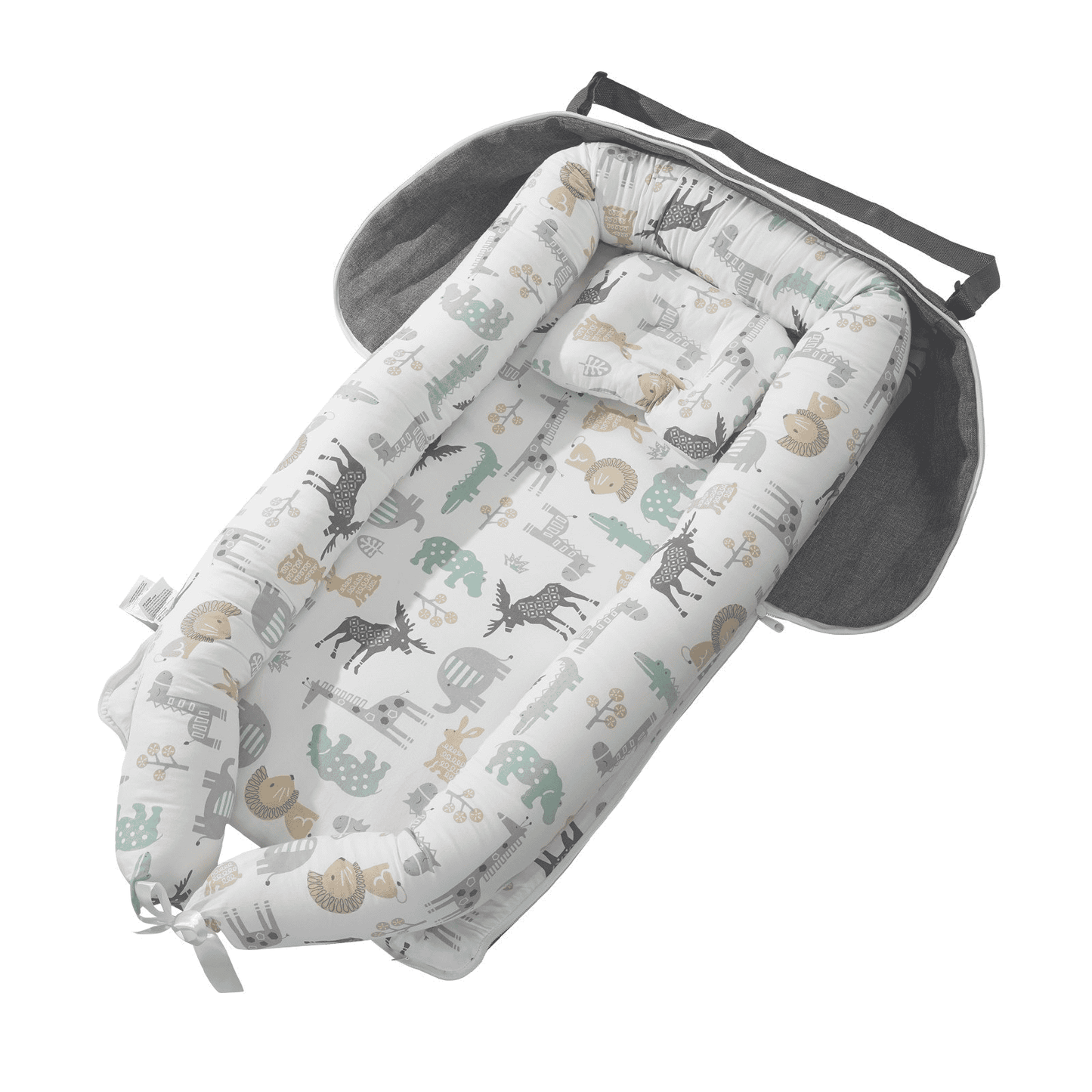 VEVOR Baby Lounger Baby Nest Sleeper for Newborn 100% Cotton with Headrest - The Little Big Store