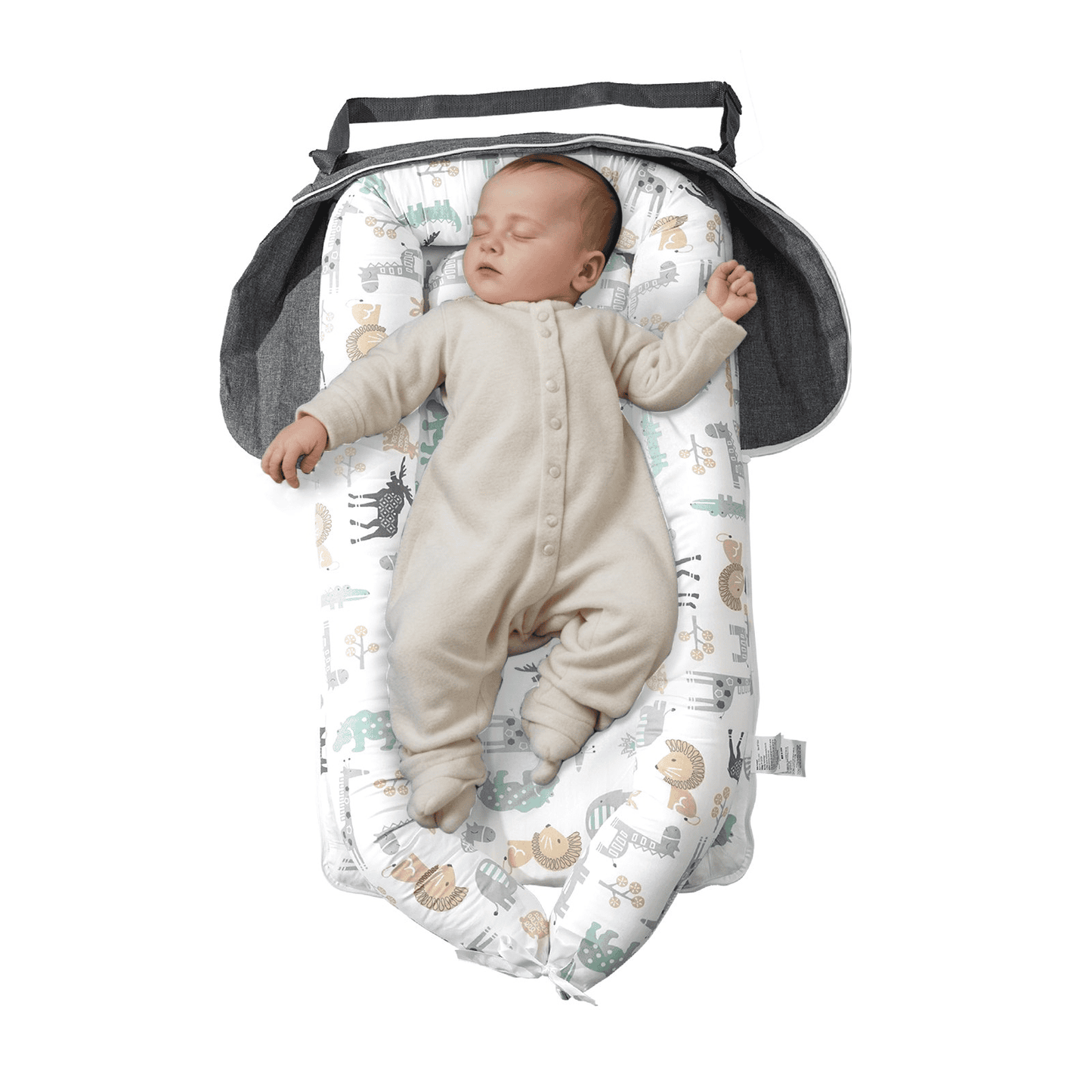 VEVOR Baby Lounger Baby Nest Sleeper for Newborn 100% Cotton with Headrest - The Little Big Store