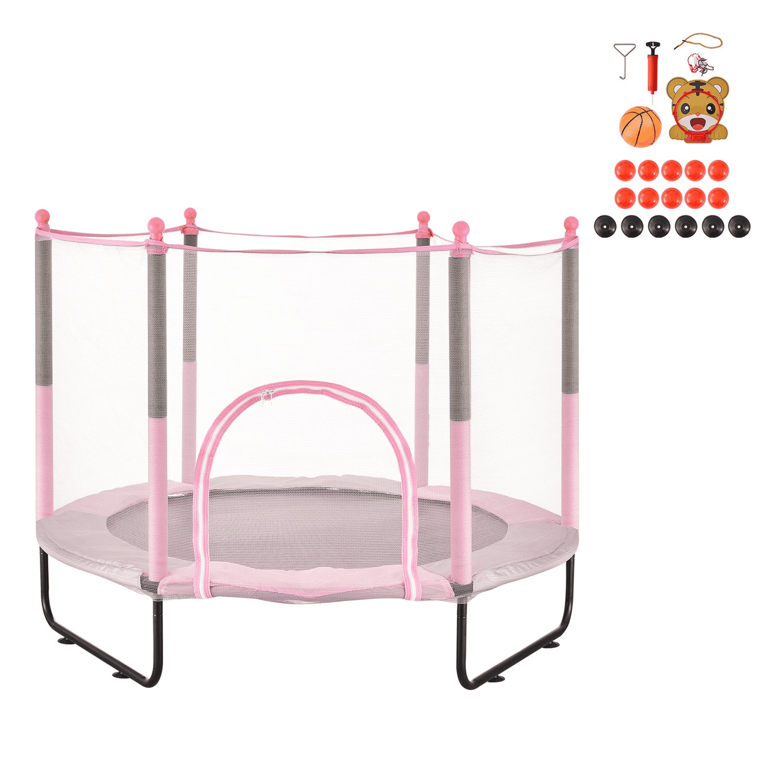 60" Trampoline for Kids Mini Toddler Trampoline with Net Indoor Outdoor