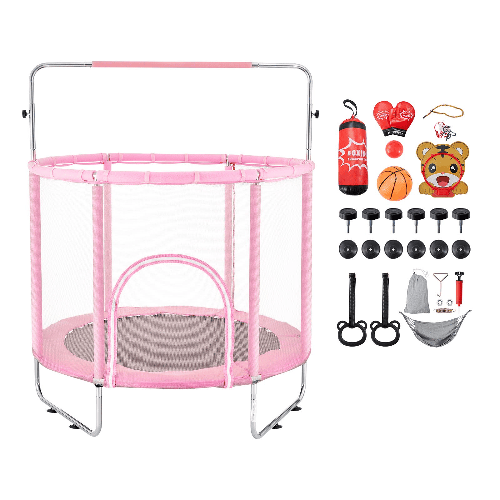 55" Trampoline for Kids Mini Toddler Trampoline with Net Indoor Outdoor