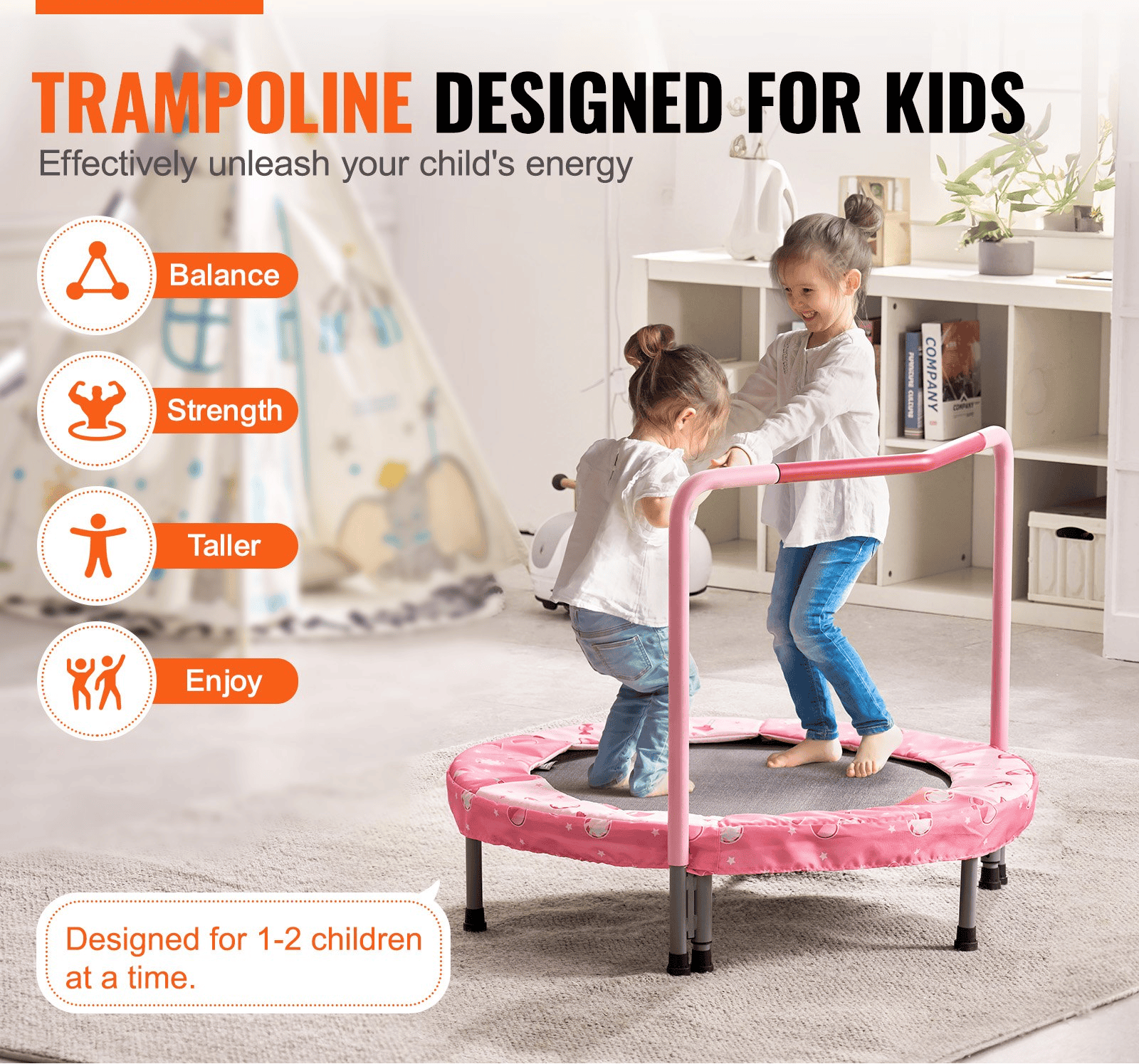36" Foldable Mini Toddler Trampoline – Indoor & Outdoor Kids Jumper