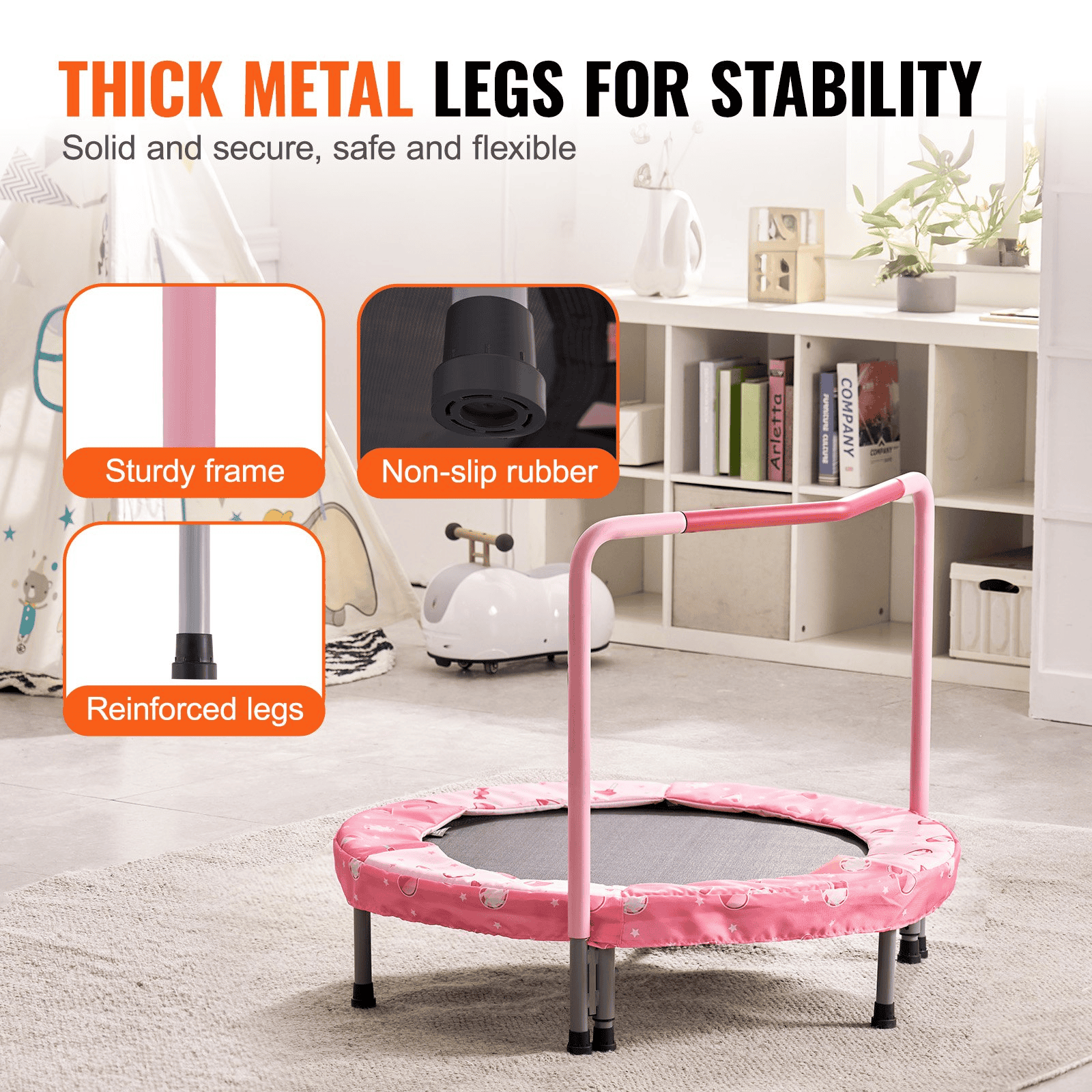 36" Trampoline for Kids Foldable Mini Toddler Trampoline Indoor Outdoor - The Little Big Store