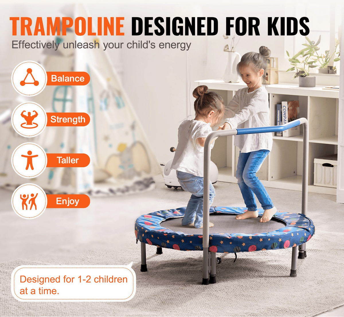 36" Trampoline for Kids Foldable Mini Toddler Trampoline Indoor Outdoor - The Little Big Store