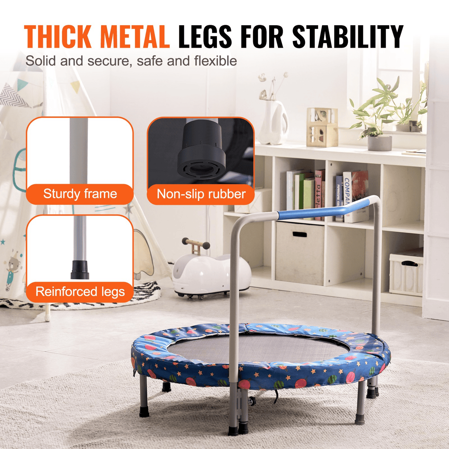 36" Trampoline for Kids Foldable Mini Toddler Trampoline Indoor Outdoor - The Little Big Store
