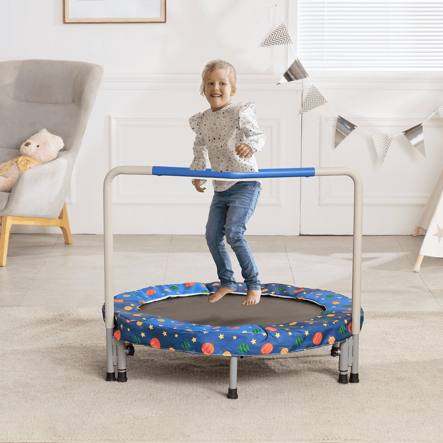 36" Trampoline for Kids Foldable Mini Toddler Trampoline Indoor Outdoor - The Little Big Store