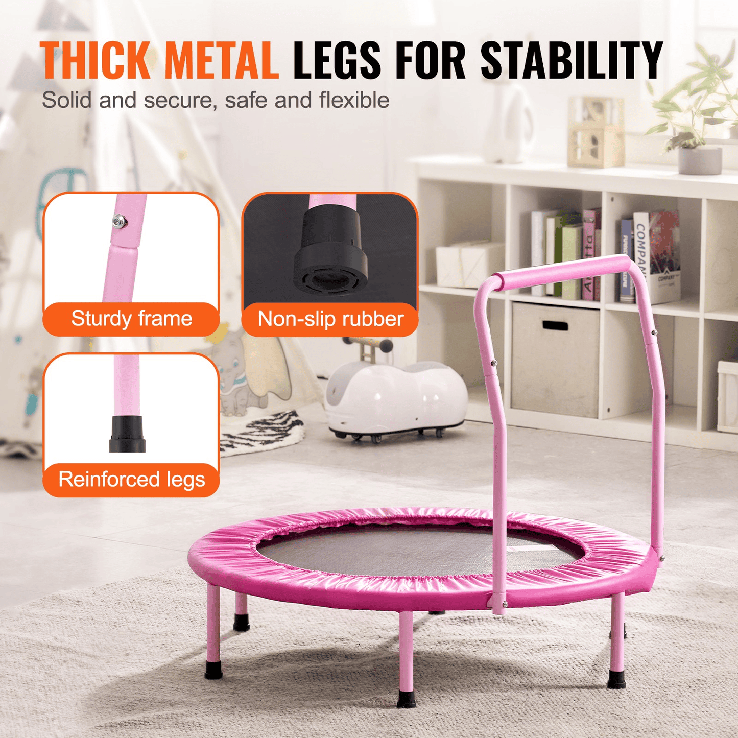 36" Trampoline for Kids Foldable Mini Toddler Trampoline Indoor Outdoor - The Little Big Store