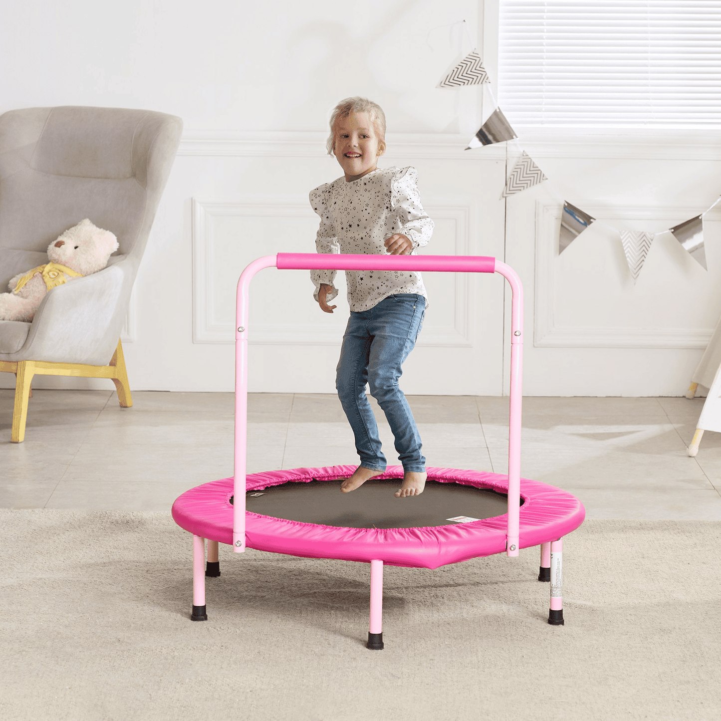 36" Trampoline for Kids Foldable Mini Toddler Trampoline Indoor Outdoor - The Little Big Store