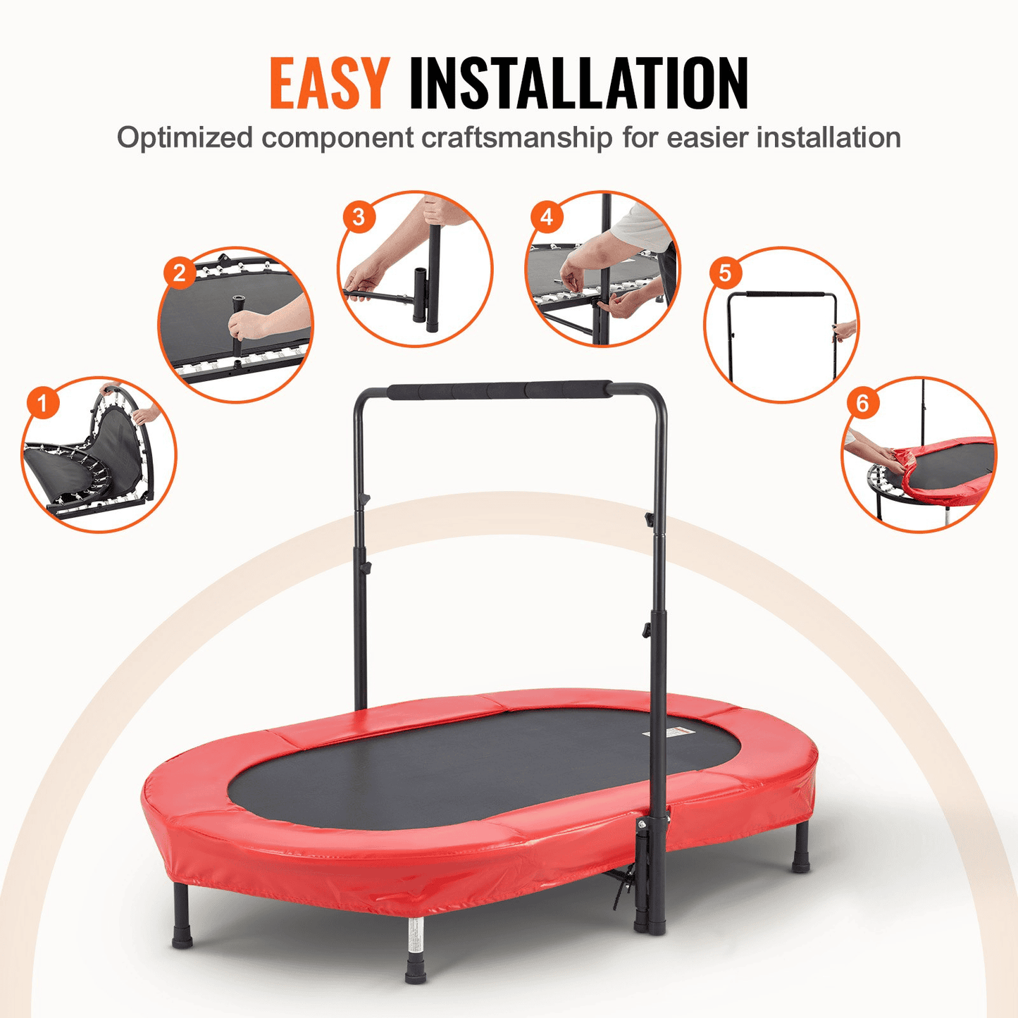 56" Trampoline for Kids Foldable Mini Toddler Trampoline Indoor Outdoor - The Little Big Store