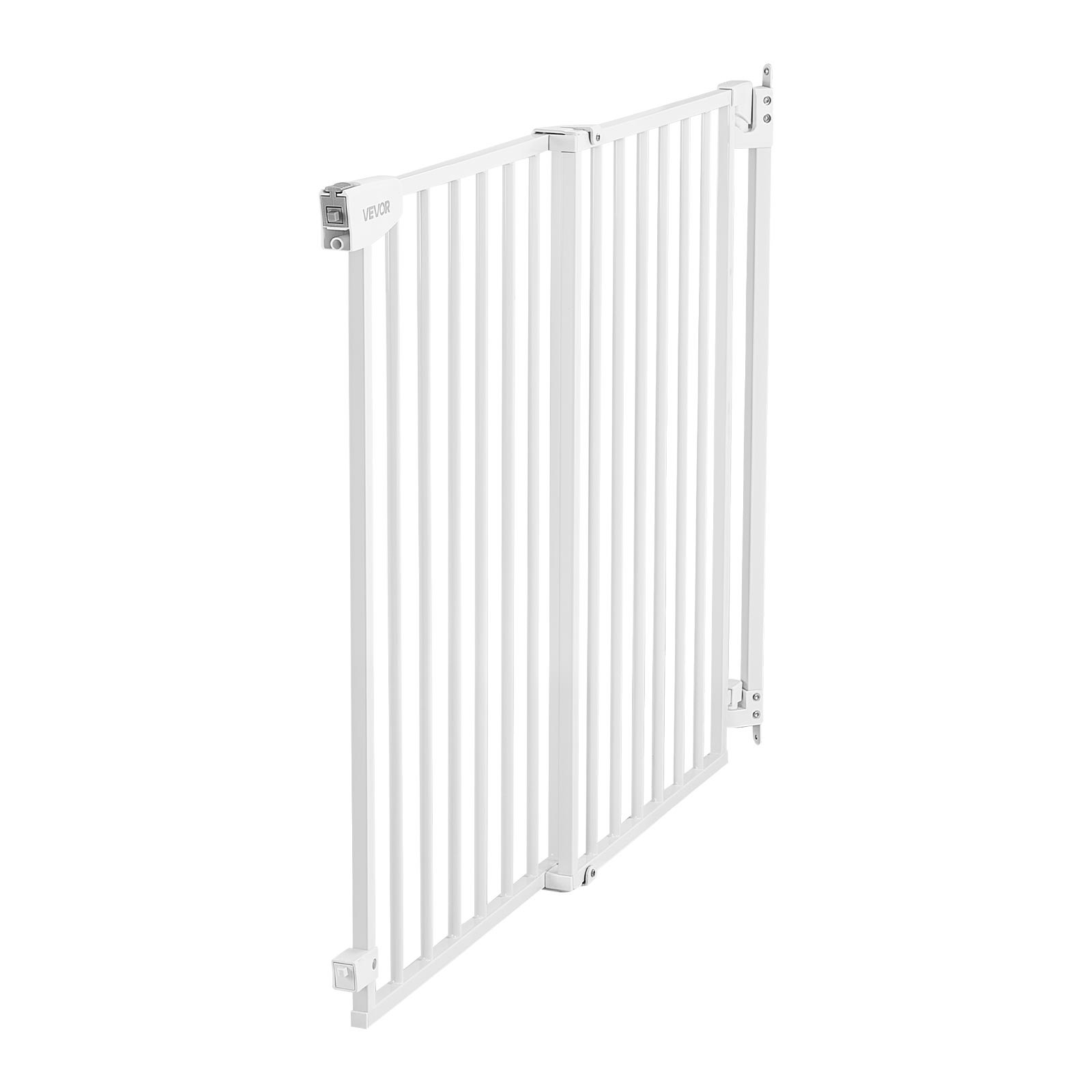 Adjustable Baby & Pet Safety Gate for Stairs – 30 Inch Hardware Mounted Barrier (White)
