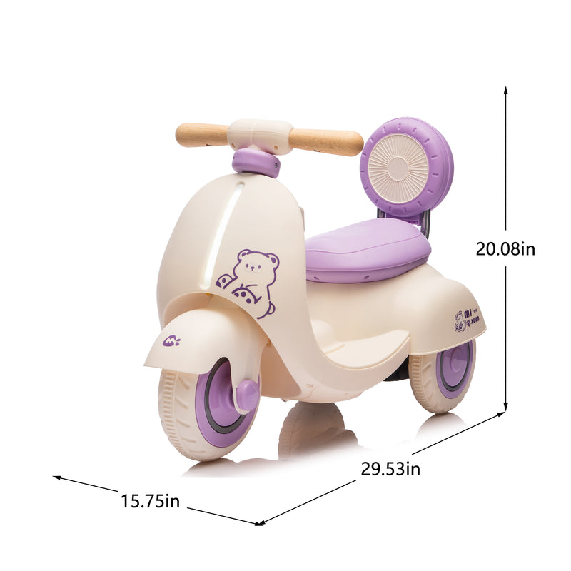 12V Kids Electric 3-Wheel Scooter – Purple w/ Remote