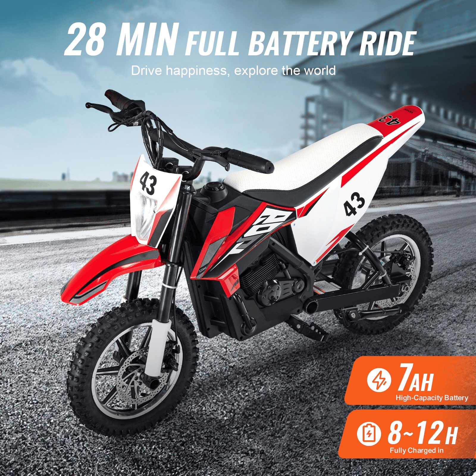Kids Ride on Motorcycle 36V Electric Motorbike with LED for Kids Aged 14+ - The Little Big Store