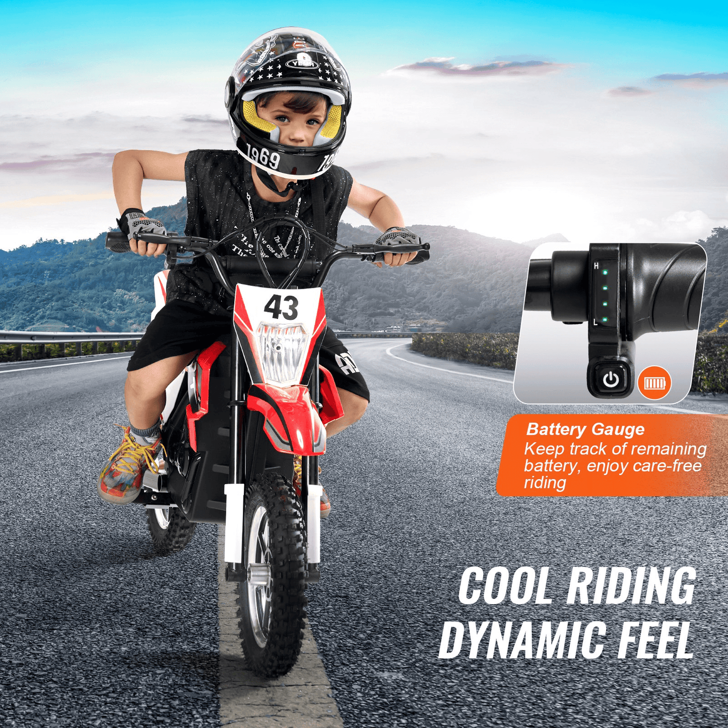 Kids Ride on Motorcycle 36V Electric Motorbike with LED for Kids Aged 14+ - The Little Big Store