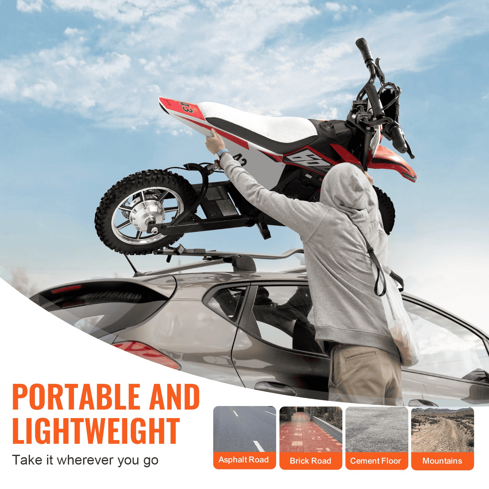 Kids Ride on Motorcycle 36V Electric Motorbike with LED for Kids Aged 14+