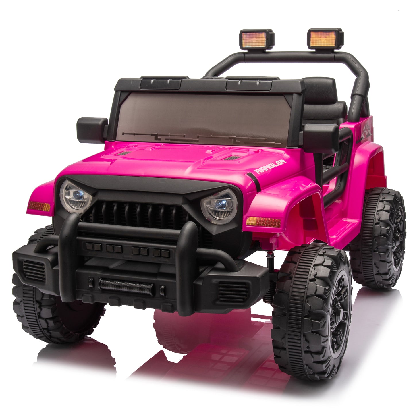 12V Kids Ride On Electric Car W/Parents Control,Dual drive, Four-wheel Suspension,With music,Bluetooth,MP3,USB,with headlights, steering wheel quick release,Slow start for Kids Aged 2-4. - The Little Big Store