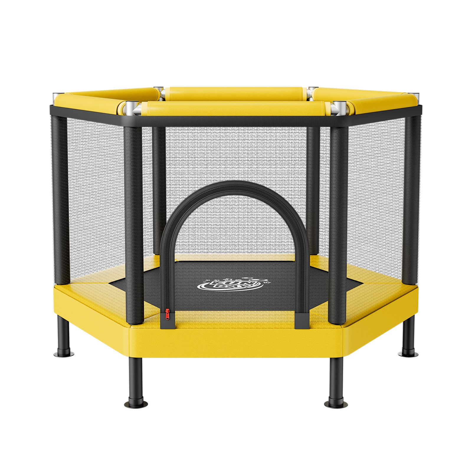 Kids Mini Trampoline with Safety Net & Basketball Hoop | Indoor & Outdoor Toddler Trampoline