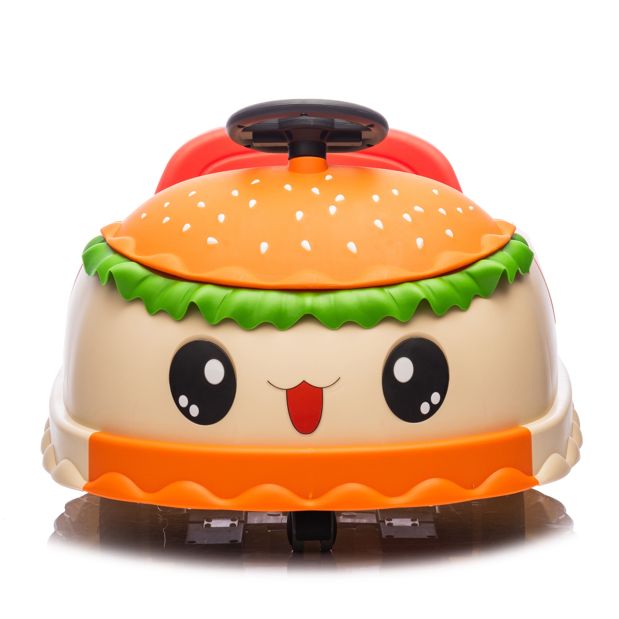 Kids 12V Ride-On Hamburger Bumper Car with Bluetooth & Storage