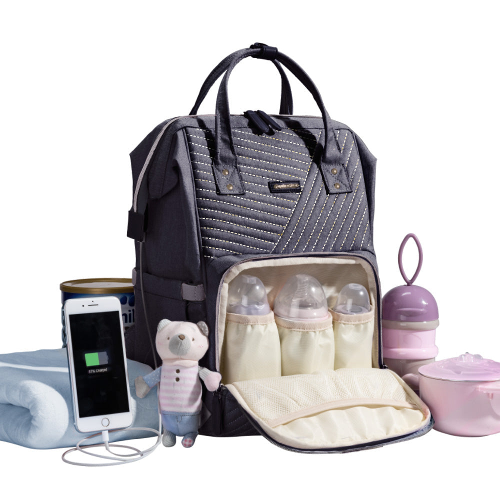 π LuxeQuilt Quilted Diaper Bag Backpack πΌ β Elegant, Spacious & Durable Baby Bag for Trendy Parents