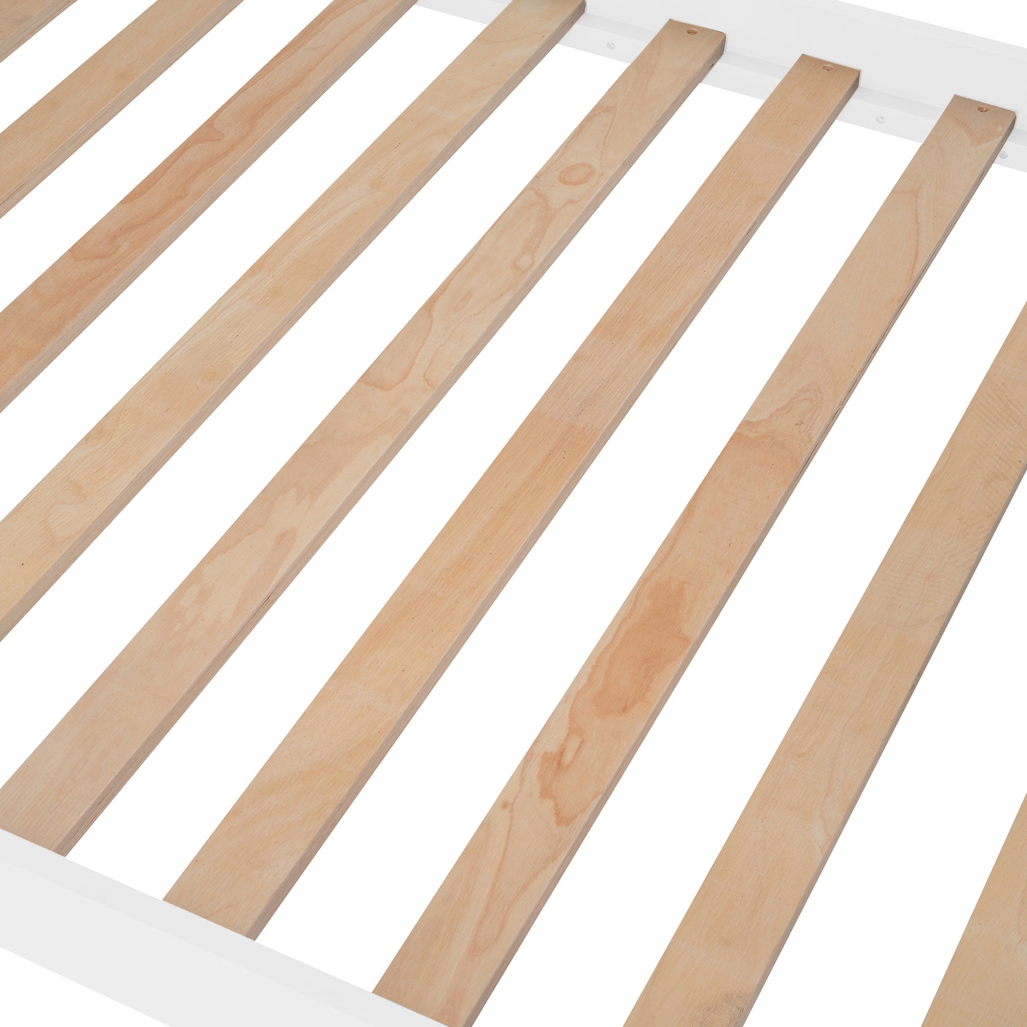 Stairway Twin-Over-Twin Bunk Bed with Storage and Guard Rail for Bedroom, Dorm, White color