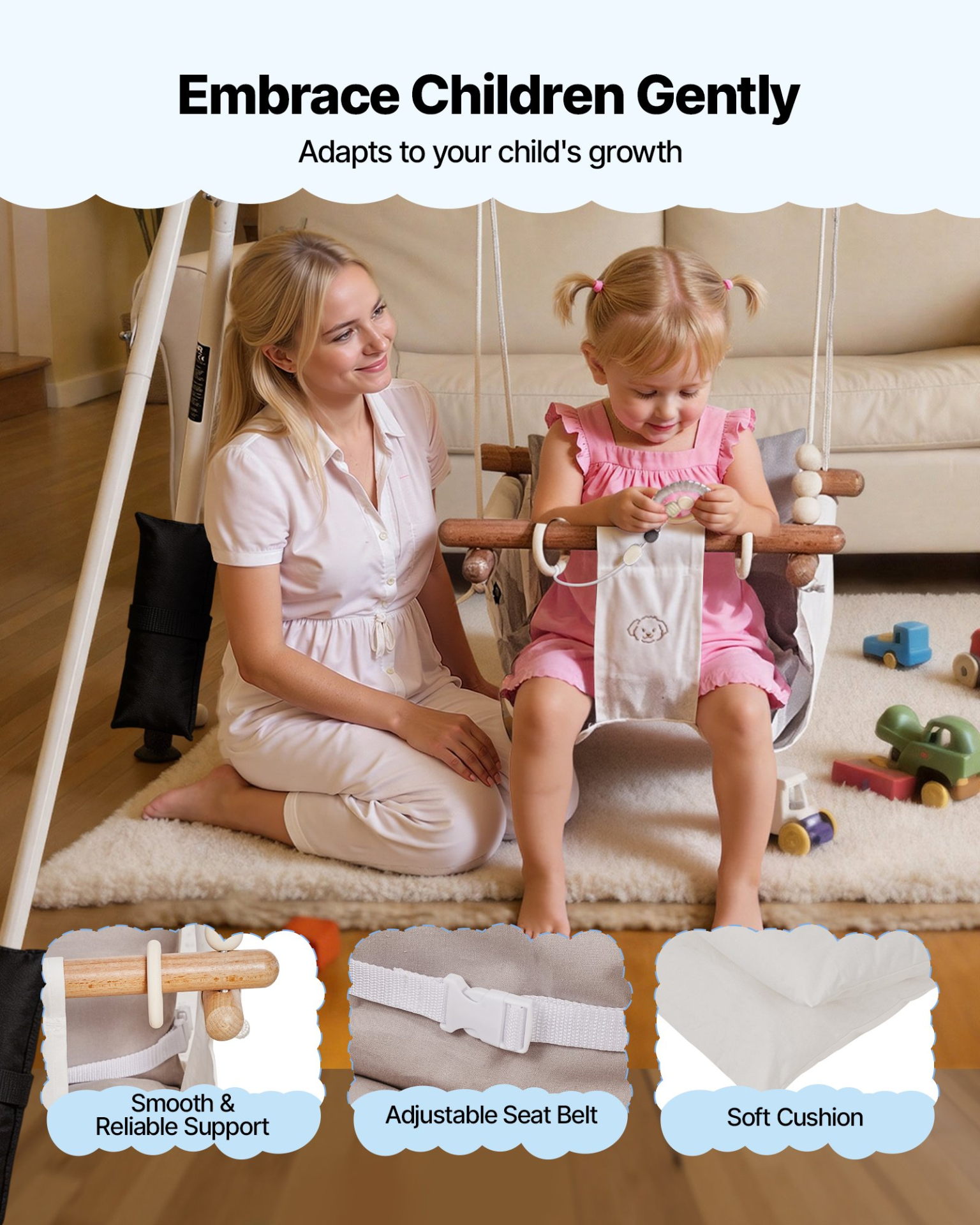 2-in-1 Toddler Swing & Jumper Set – Indoor Outdoor Foldable Activity Frame