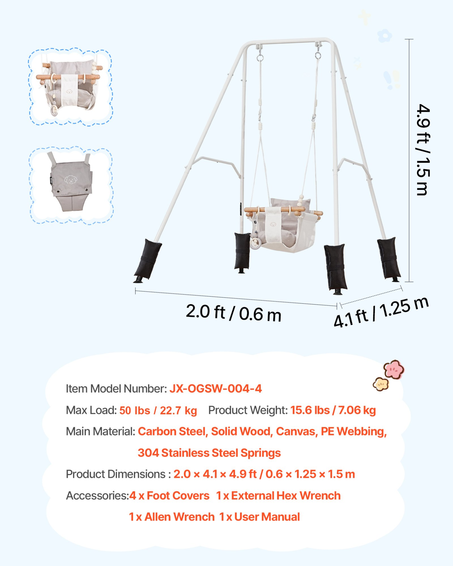 2-in-1 Toddler Swing & Jumper Set – Indoor Outdoor Foldable Activity Frame