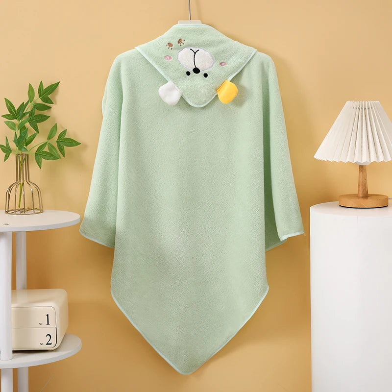 Soft Hooded Baby Towel – Cute Animal Design Bath Wrap for Newborns & Infants